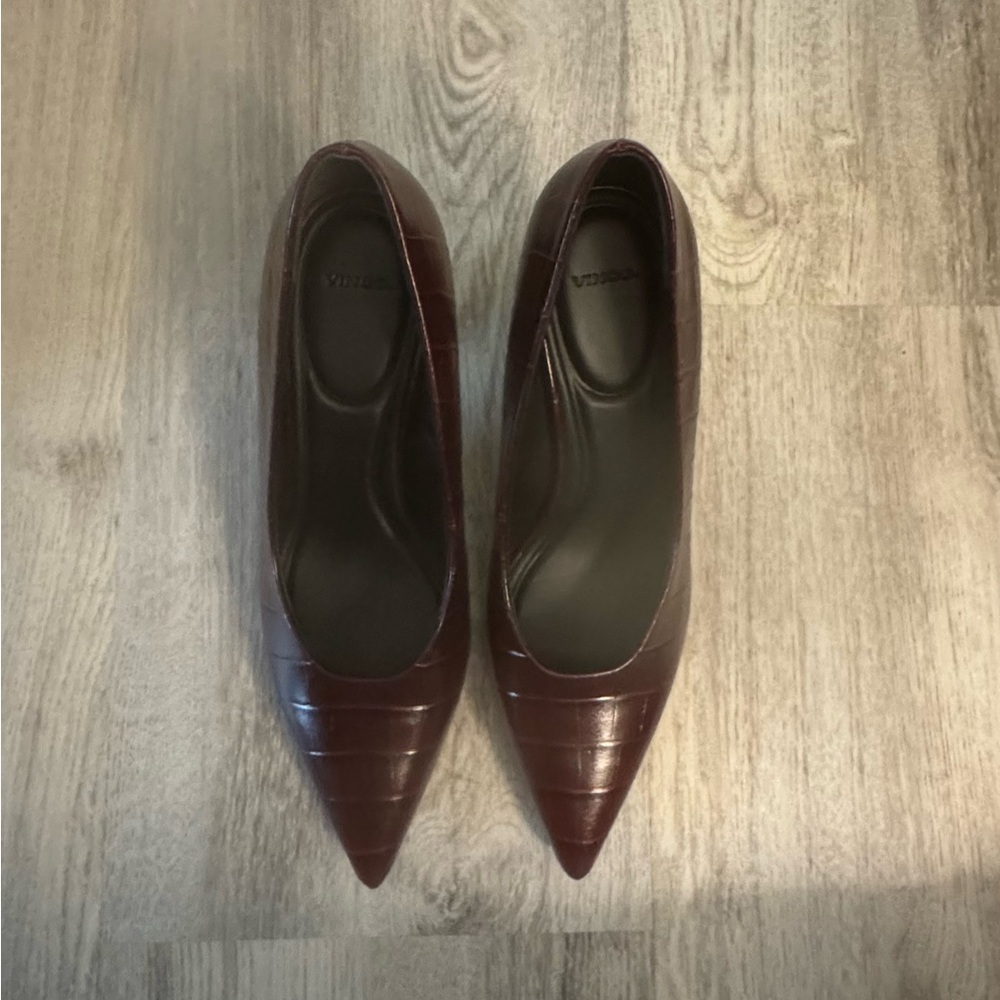 Vince Women's Dark Red Leather Heels